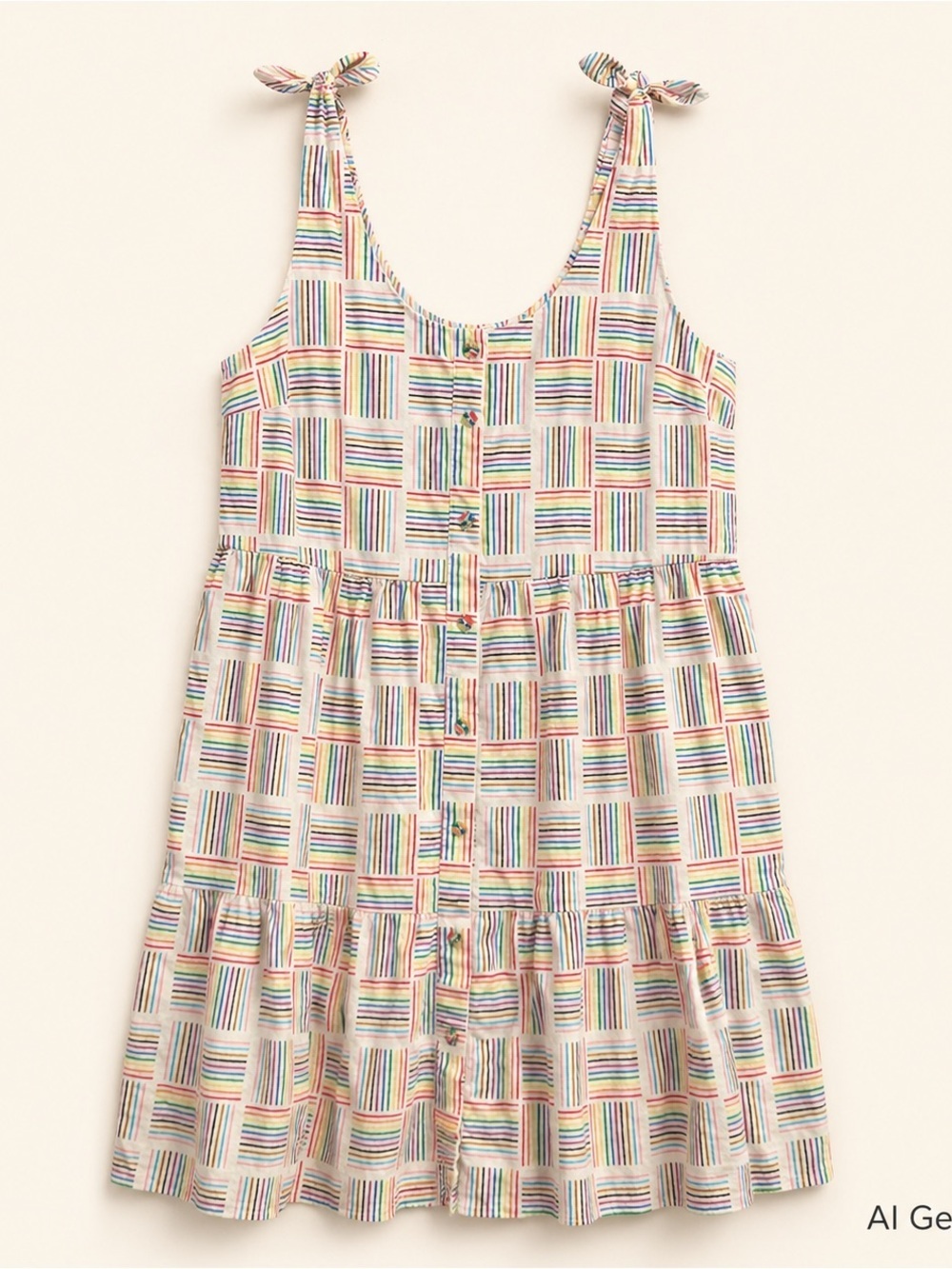 Target Pride Women's Multicolor Rainbow Striped Tie-Shoulder Mini Dress